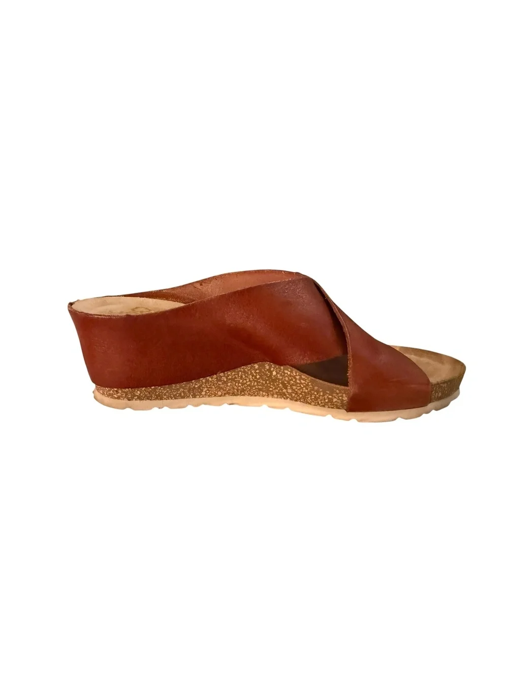 Yokono Brown Leather Wedge Sandals Made in Spain